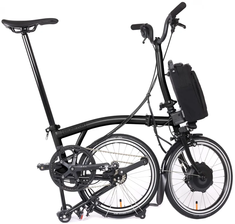 Brompton Electric P Line Urban Folding Bike 2024 in Midnight Black-2